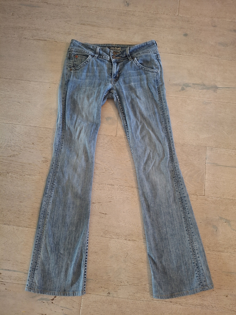 Vintage Low Rise Hudson Jeans Light Blue Flare Denim